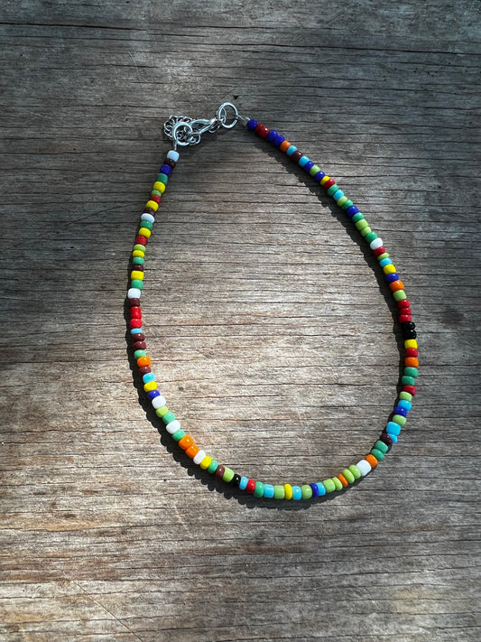 Colorful beaded anklet