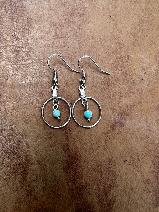 Tiny Turquoise Hoops